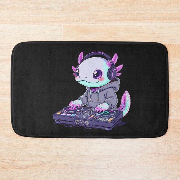 Item preview, DJ Axolotl – Chill Music Mixing Nightlife Illustration designed and sold by ColorSplash123.