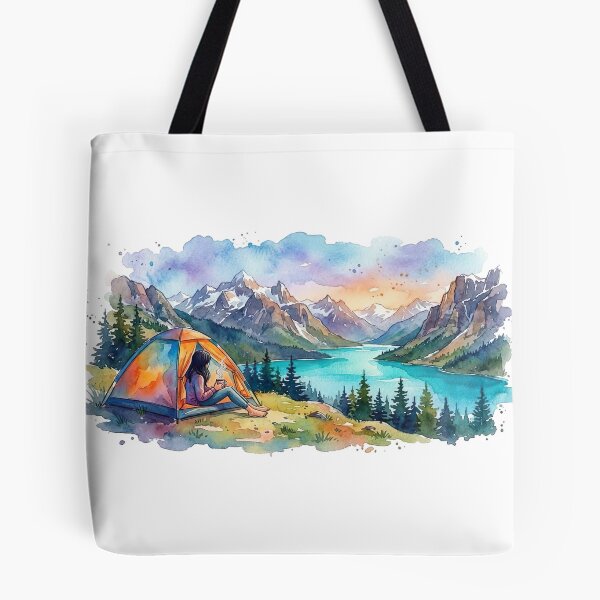Item preview, Sunrise Coffee while Camping in the Mountains designed and sold by Hiking & Happiness.