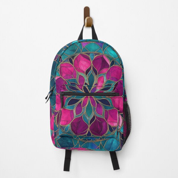 Item preview, Stained Glass Magenta Jade Afflated Mosaic Mandala Pattern designed and sold by GrinGalore.