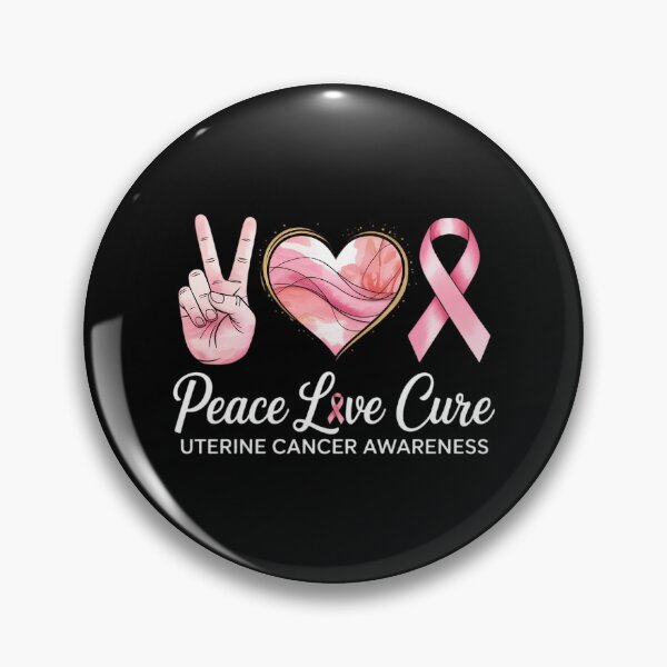 Item preview, Peace Love Cure Peach Ribbon Uterine Cancer Awareness designed and sold by IdunayaStore.