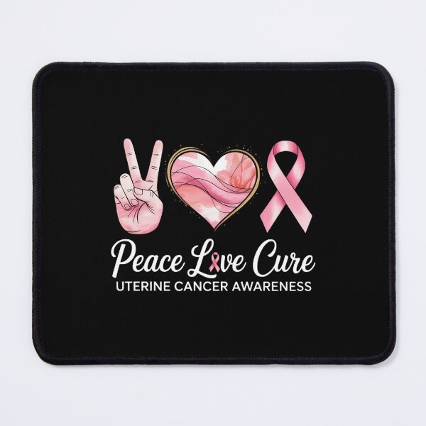 Item preview, Peace Love Cure Peach Ribbon Uterine Cancer Awareness designed and sold by IdunayaStore.