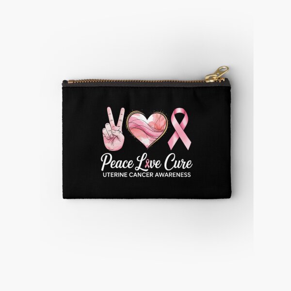 Item preview, Peace Love Cure Peach Ribbon Uterine Cancer Awareness designed and sold by IdunayaStore.