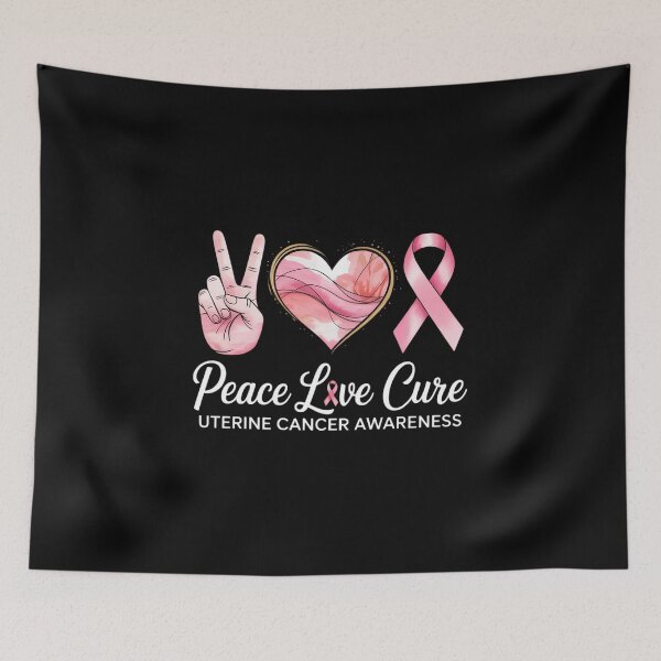 Item preview, Peace Love Cure Peach Ribbon Uterine Cancer Awareness designed and sold by IdunayaStore.