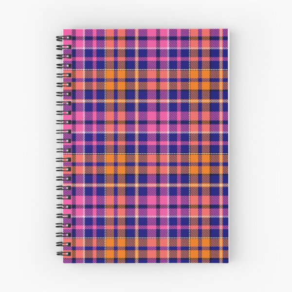 Item preview, Pink and Orange Tartan Plaid On Blue Background  designed and sold by PatternTitan.