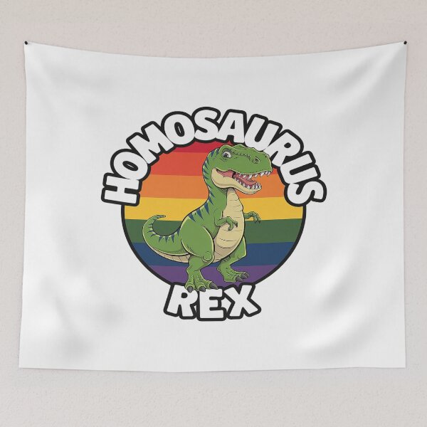 Item preview, Homosaurus Rex Dinosaur Rainbow Flag Dino LGBT-Q 1  designed and sold by angolinnArt.