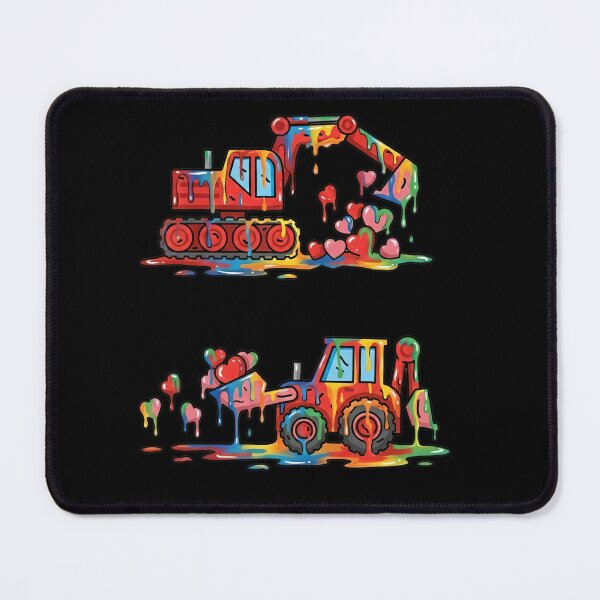 Item preview, Colorful Dripping Excavator and Tractor with Hearts designed and sold by LashondaGreen89.