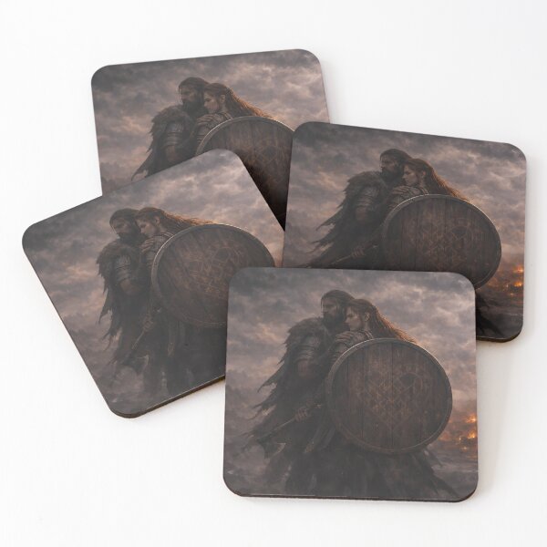 Item preview, She Is My Shield – Viking Shieldmaiden Romance Art designed and sold by NorseDrip.