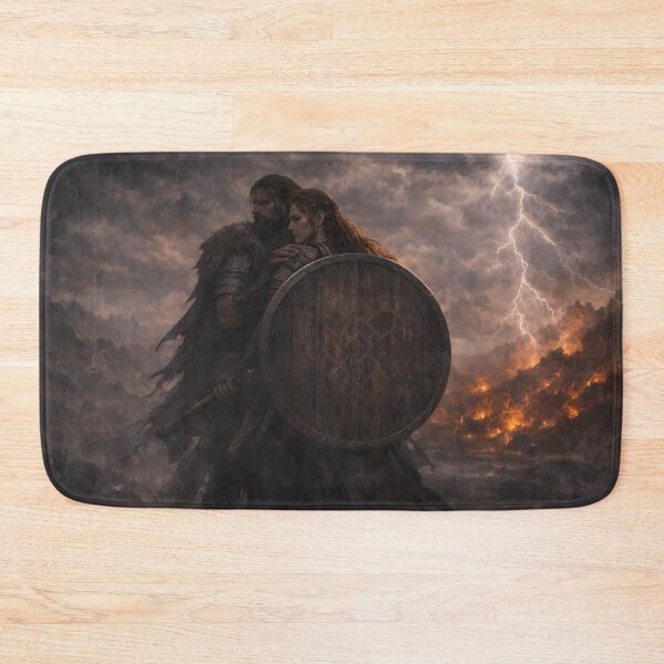 Item preview, She Is My Shield – Viking Shieldmaiden Romance Art designed and sold by NorseDrip.
