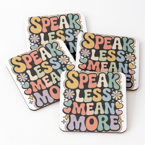 Item preview, Speak Less Mean More – Retro Wisdom Statement Design designed and sold by NewUSShop.