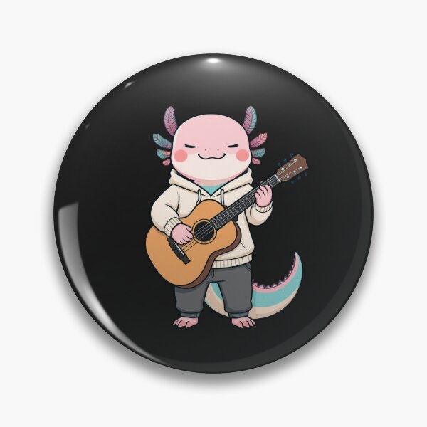 Item preview, Guitar Player Axolotl – Calm Musician Aesthetic Illustration designed and sold by ColorSplash123.