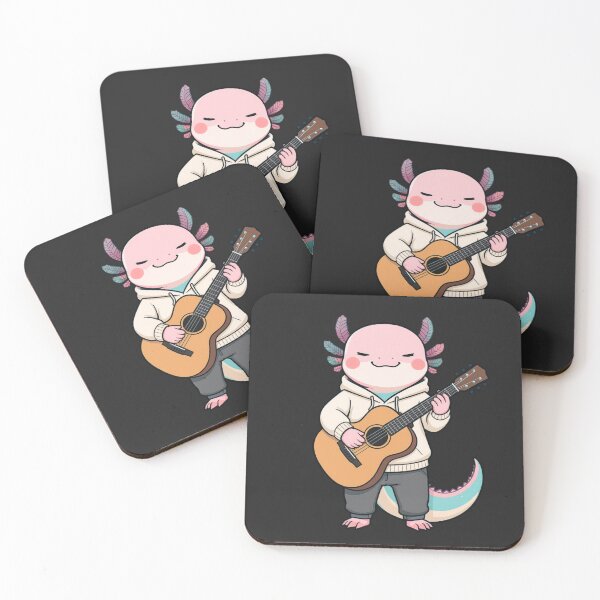Item preview, Guitar Player Axolotl – Calm Musician Aesthetic Illustration designed and sold by ColorSplash123.