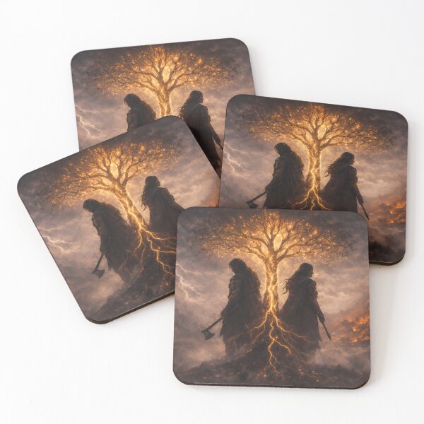 Item preview, Two Souls, One Ragnarok – Yggdrasil Viking Art designed and sold by NorseDrip.