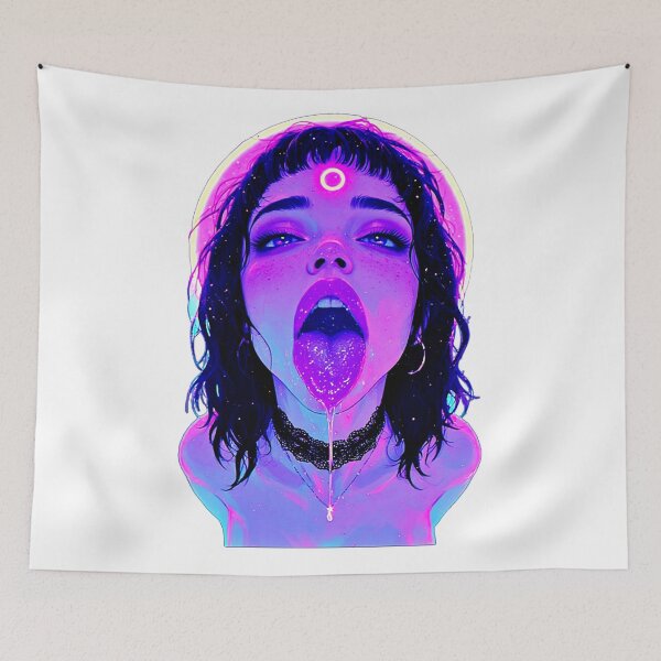 Item preview, Cyberpunk Oracle – Glowing Third Eye Illustration designed and sold by Neer arts.