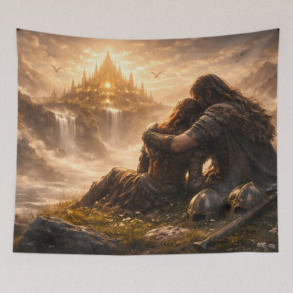 Item preview, Forever, Even in Valhalla – Viking Afterlife Love Art designed and sold by NorseDrip.