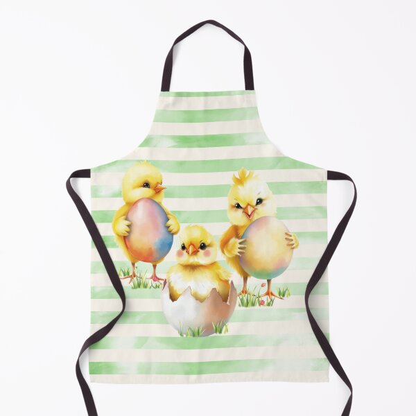 Item preview, Easter Chicks Holding Easter Eggs Horizontal Stripes Pattern designed and sold by UnhingedBird.