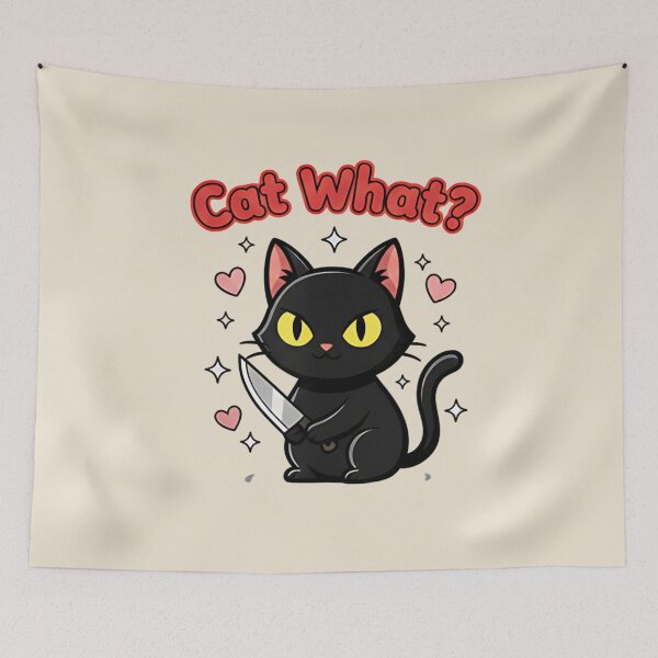 Item preview, Funny Stabby Cat What? - Cute Murderous Black Cat Meme Aesthetic designed and sold by ZyxDes.