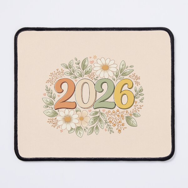 Item preview, 2026 New Year Floral Typography Art Design designed and sold by CraftachicDsgn.