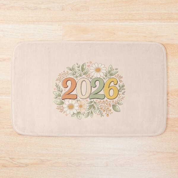 Item preview, 2026 New Year Floral Typography Art Design designed and sold by CraftachicDsgn.