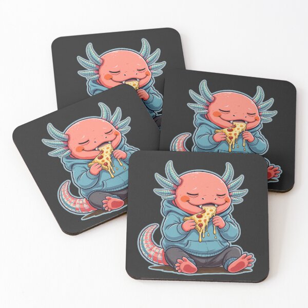 Item preview, Axolotl Eating Pizza – Cool Street Food Vibe Illustration designed and sold by ColorSplash123.