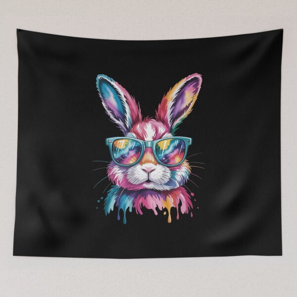 Artikelvorschau, Hasengesicht mit Batikbrille – Frohe Ostern! entworfen und verkauft von FaithAbbott.
