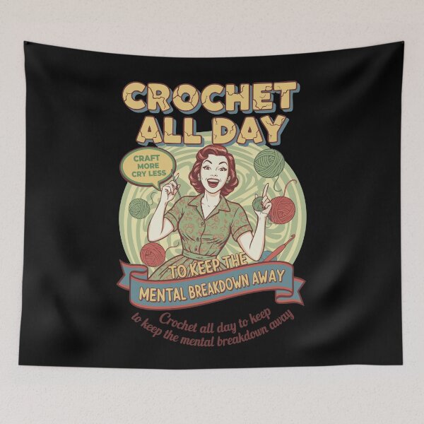 Item preview, Crochet Lover Crochet All Day Keep The Mental designed and sold by LuminOrb.