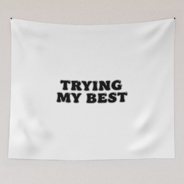 Item preview, Trying My Best Minimalist Typography T-Shirt - Bold Sans-Serif Slogan Apparel - Modern Black and White Motivational Quote Graphic Tee designed and sold by INNER WINNER YOU.