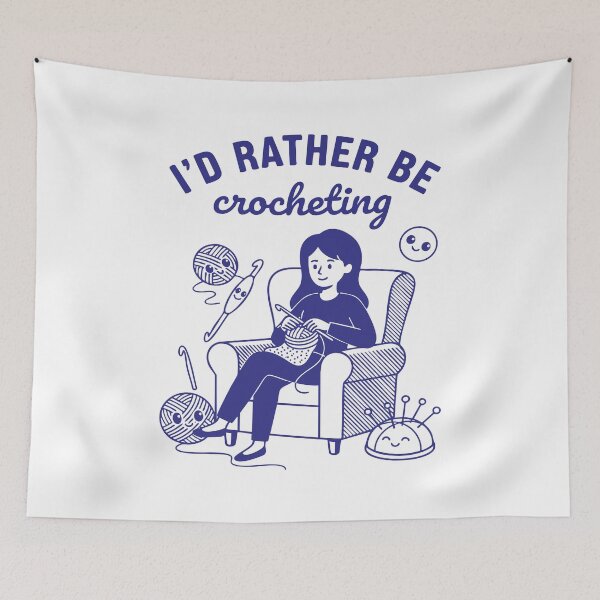 Item preview, Id Rather Be Crocheting Crochet Lover Knitting designed and sold by LuminOrb.