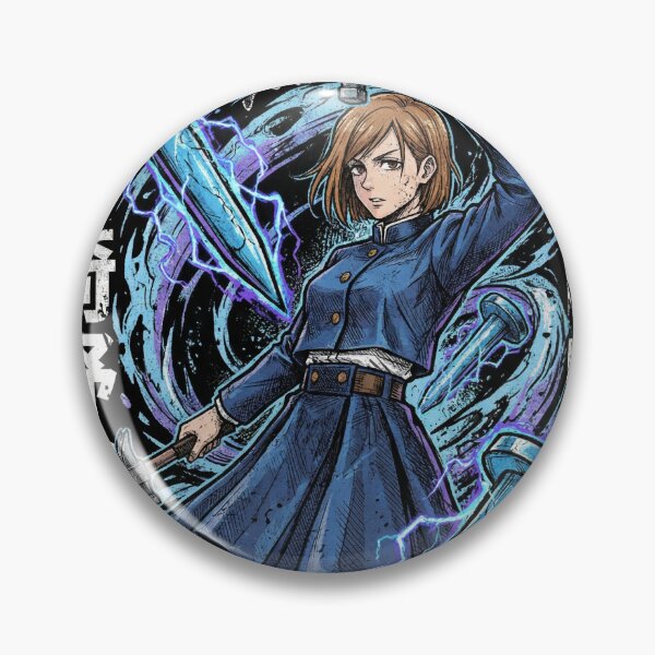Item preview, Confident Brunette Sorceress Hammer Nails Straw Doll Resonance Fighter Inspired by Dark Anime Manga Fan Art Aesthetic designed and sold by Senpaiwaves.