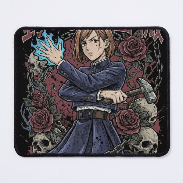 Item preview, Confident Brunette Sorceress Hammer Nails Straw Doll Resonance Fighter Inspired by Dark Anime Manga Fan Art Aesthetic designed and sold by Senpaiwaves.