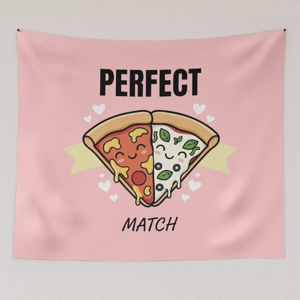 Item preview, Perfect Match Pizza Love Illustration designed and sold by graphicnew.