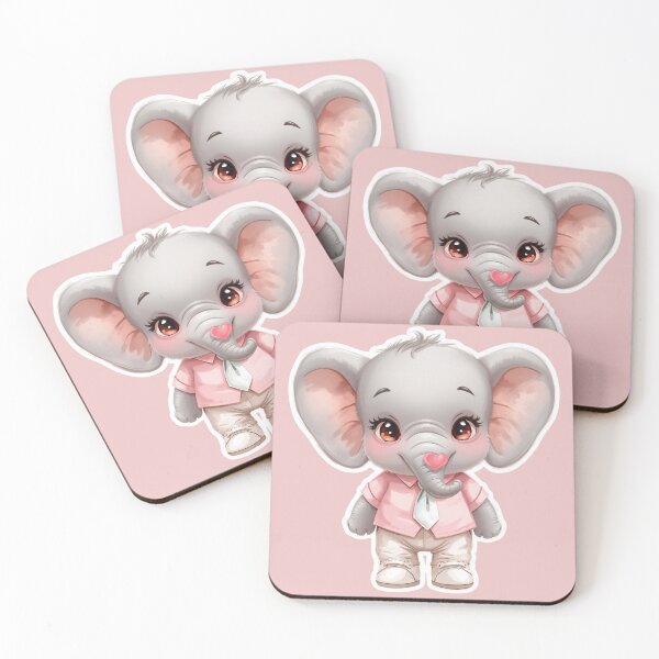 Item preview, Cute Kawaii Elephant with Heart – Adorable Pastel Baby Elephant designed and sold by BonnieGlam13.