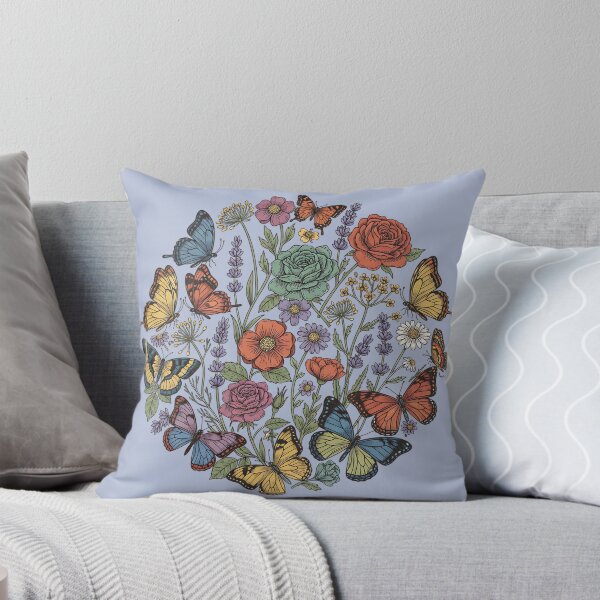 Item preview, Vintage Botanical Butterfly Garden Circle designed and sold by BirdsnStuff.