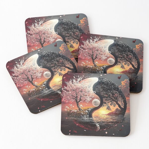 Item preview, Yin Yang Tree of Balance – Sakura and Dark Forest designed and sold by AmetistLight.