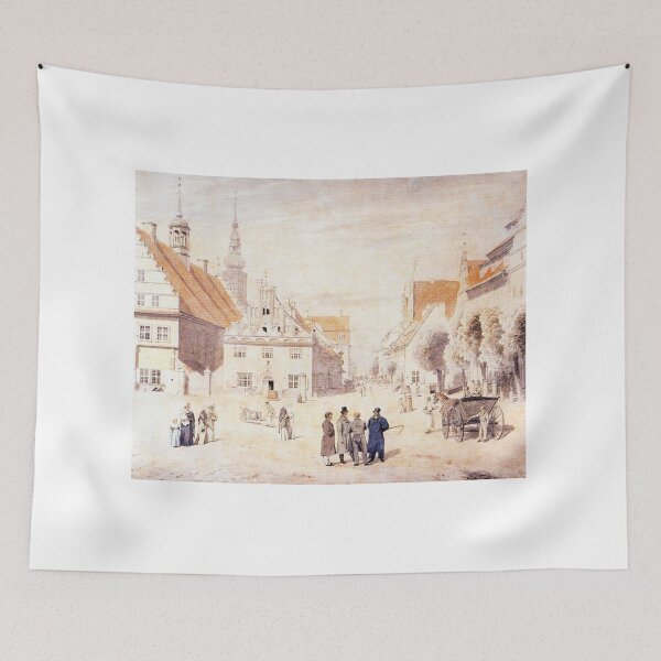 Item preview, The Marketplace of Greifswald with the Family Friedrich (c. 1818) – Caspar David Friedrich designed and sold by Art Outlaws.