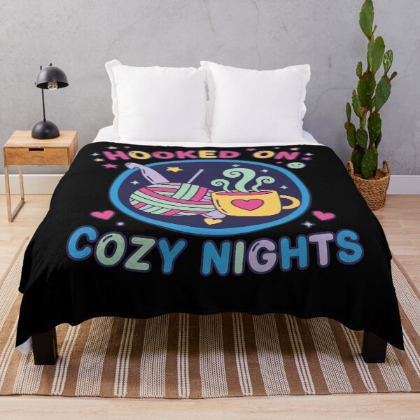 Item preview, Hooked On Cozy Nights Crochet Lover Funny designed and sold by LuminOrb.