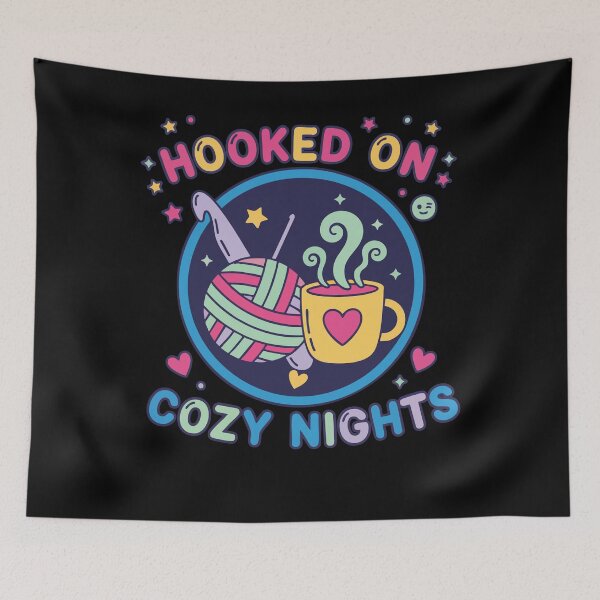 Item preview, Hooked On Cozy Nights Crochet Lover Funny designed and sold by LuminOrb.