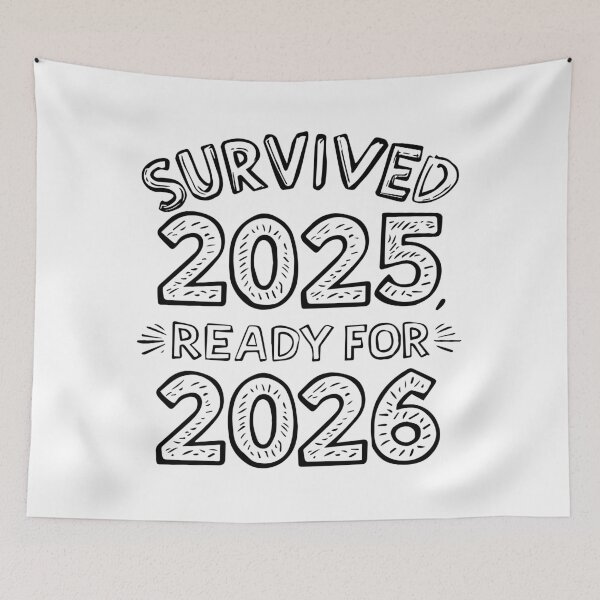 Item preview, Survived 2025 Ready for 2026 Typography Design designed and sold by DavidTeeStudio.