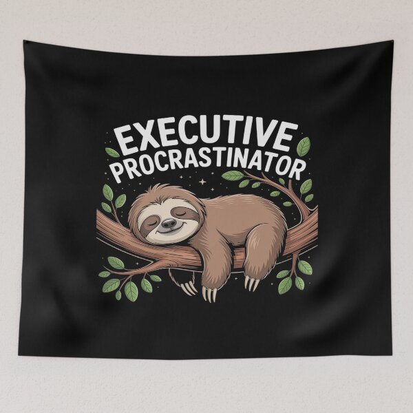 Item preview, Executive Procrastinator Funny Jokes sloth executive designed and sold by Slwankol.