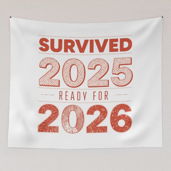 Item preview, Survived 2025 Ready for 2026 Vintage Typography designed and sold by DavidTeeStudio.