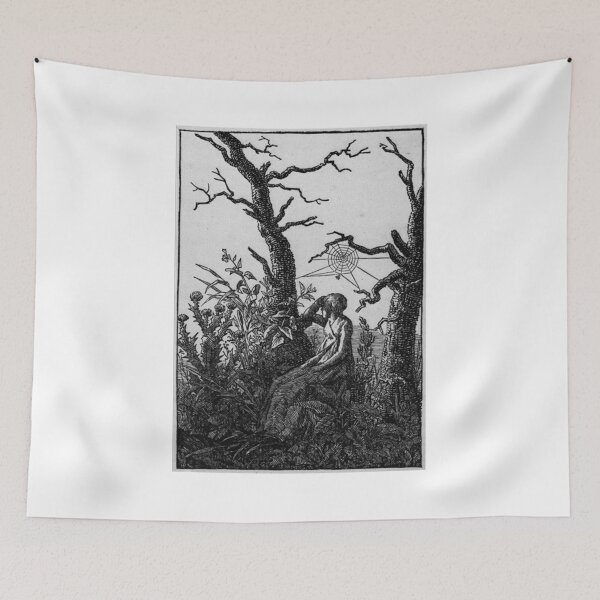 Item preview, Seated Woman with a Spider’s Web (c. 1805) – Caspar David Friedrich | designed and sold by Art Outlaws.