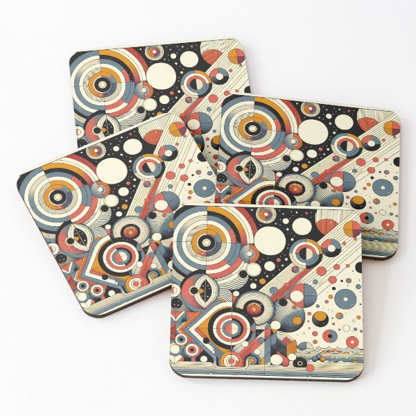Item preview, Retro Geometric Space Circles in Teal and Orange designed and sold by InkSmithery.
