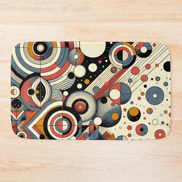 Item preview, Retro Geometric Space Circles in Teal and Orange designed and sold by InkSmithery.