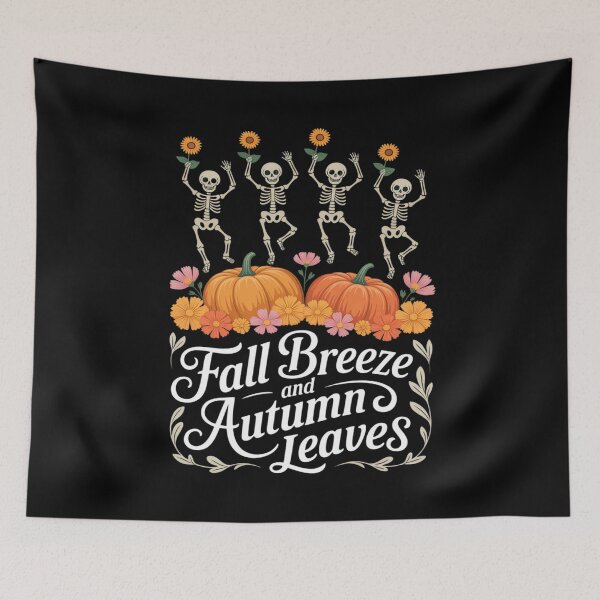 Item preview, Fall Brezee And Autumn Leaves Skeleton Dancing Pumpkin Funny designed and sold by Slwankol.