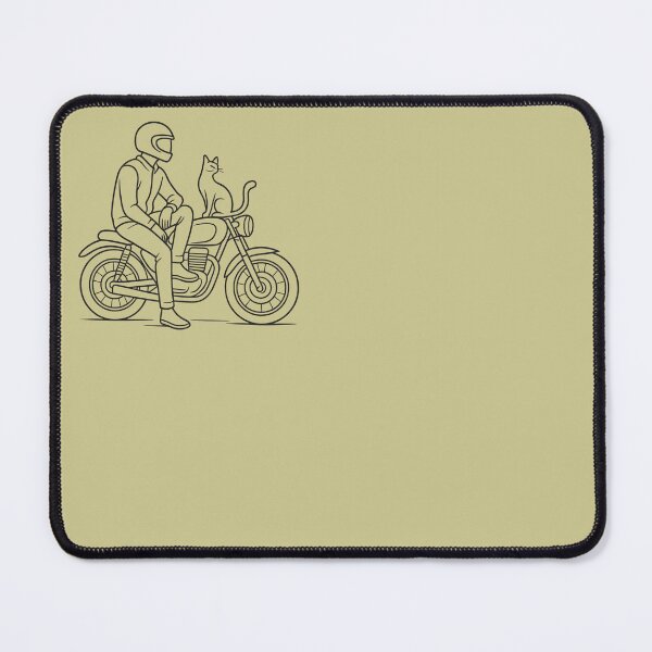 Item preview, Serene Motorcyclist with Elegant Cat – Japanese Minimalist Illustration designed and sold by SilentPowerArt.