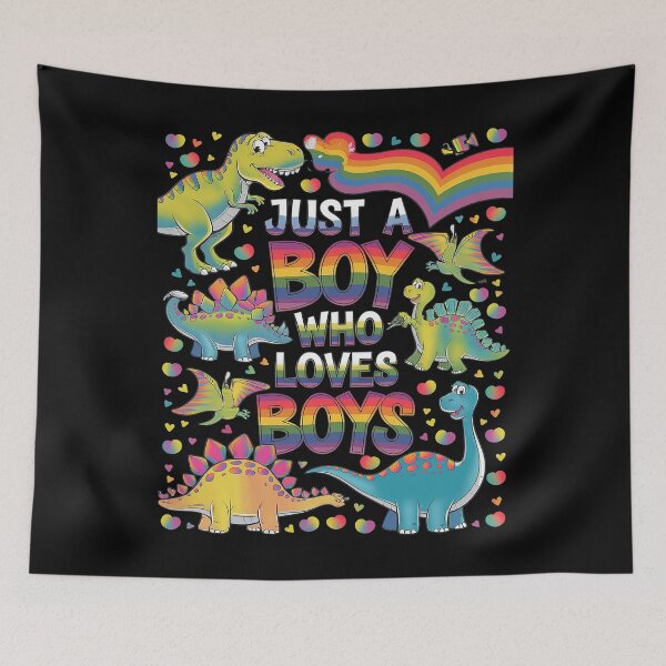 Item preview, Womens Just a boy who loves boys Gay Pride Dinosaur Theme LGBT Flag  designed and sold by joyouartArt.