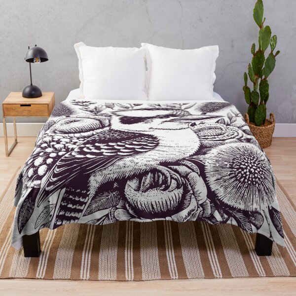 Item preview, Kookaburra Bouquet: Australian Bird, Native Flowers, Wildlife Art Illustration designed and sold by Aritxa.