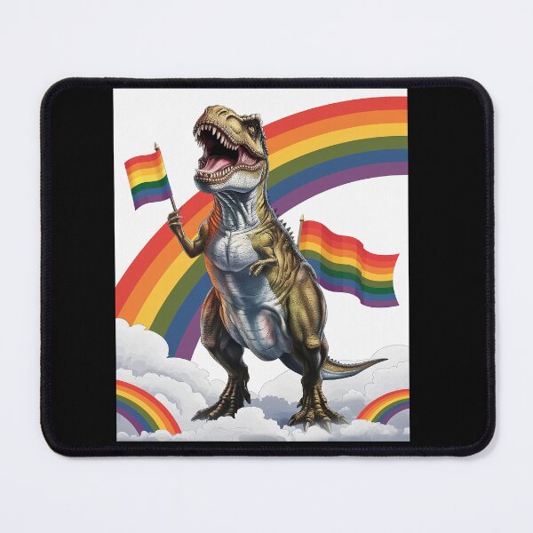Item preview, T Rex Dinosaur Rainbows LGBT Gay Pride Flag designed and sold by angolinnArt.
