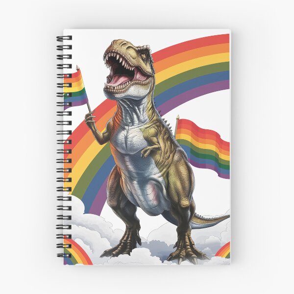 Item preview, T Rex Dinosaur Rainbows LGBT Gay Pride Flag designed and sold by angolinnArt.