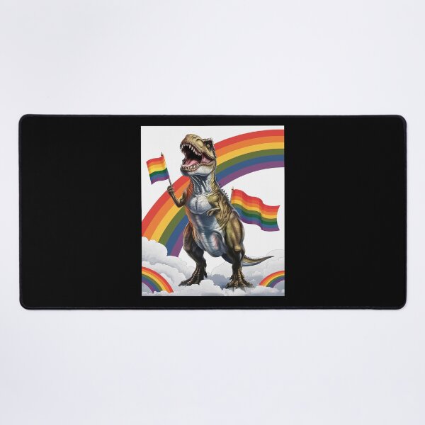 Item preview, T Rex Dinosaur Rainbows LGBT Gay Pride Flag designed and sold by angolinnArt.