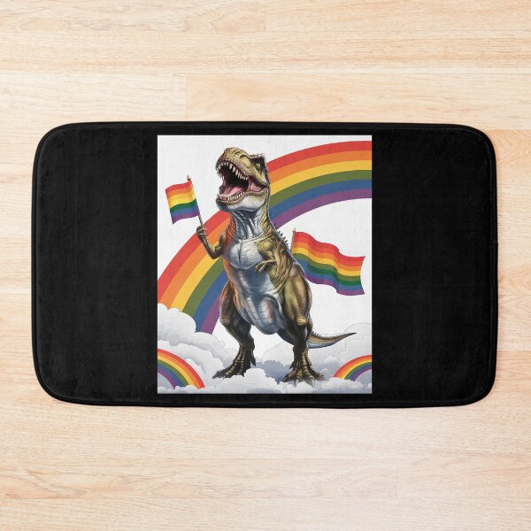Item preview, T Rex Dinosaur Rainbows LGBT Gay Pride Flag designed and sold by angolinnArt.